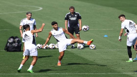 VALDEBEBAS, SPAIN - AUGUST 27: Marco Asensio in action during the training session of Real Madrid at Ciudad Deportiva Real Madrid on August 27, 2022 in Valdebebas, Madrid, Spain. (Photo By Oscar J. Barroso/Europa Press via Getty Images)