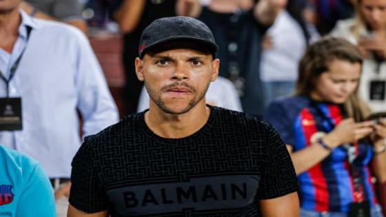 Martin Braithwaite of FC Barcelona during the friendly match between FC Barcelona v Manchester City to raise funds against ALS at the Spotify Camp Nou Stadium in Barcelona, Spain, on August 24th, 2022. (Photo by Xavier Bonilla/NurPhoto via Getty Images)